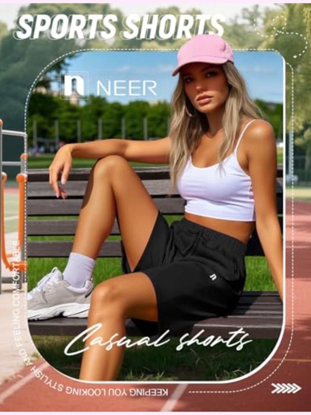 3 Pack Quick Dry High Waisted Bermuda Athletic Shorts with Pockets Drawstring - Picture 5 of 6